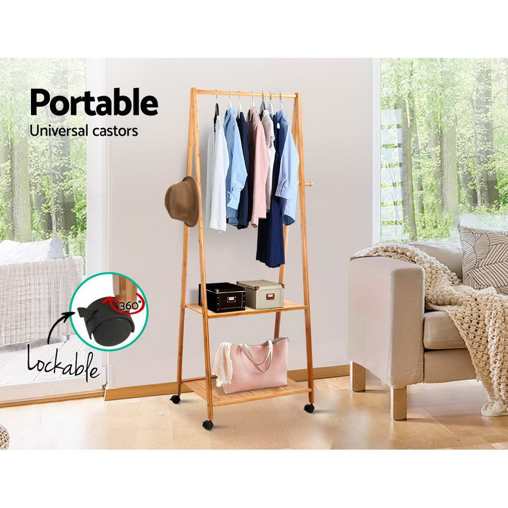 Artiss Clothes Rack Coat Stand 165x59cm Hanger Wheels-Coat Racks-PEROZ Accessories