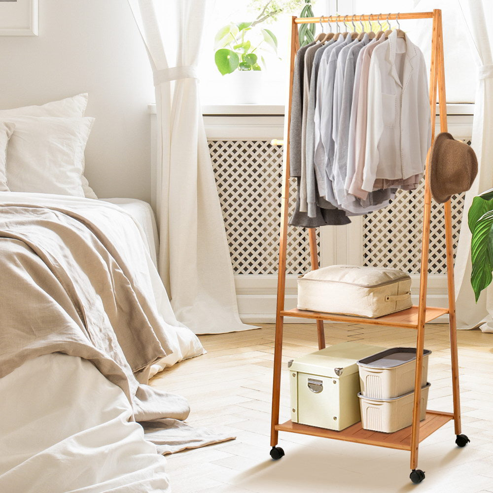 Artiss Clothes Rack Coat Stand 165x59cm Hanger Wheels-Coat Racks-PEROZ Accessories