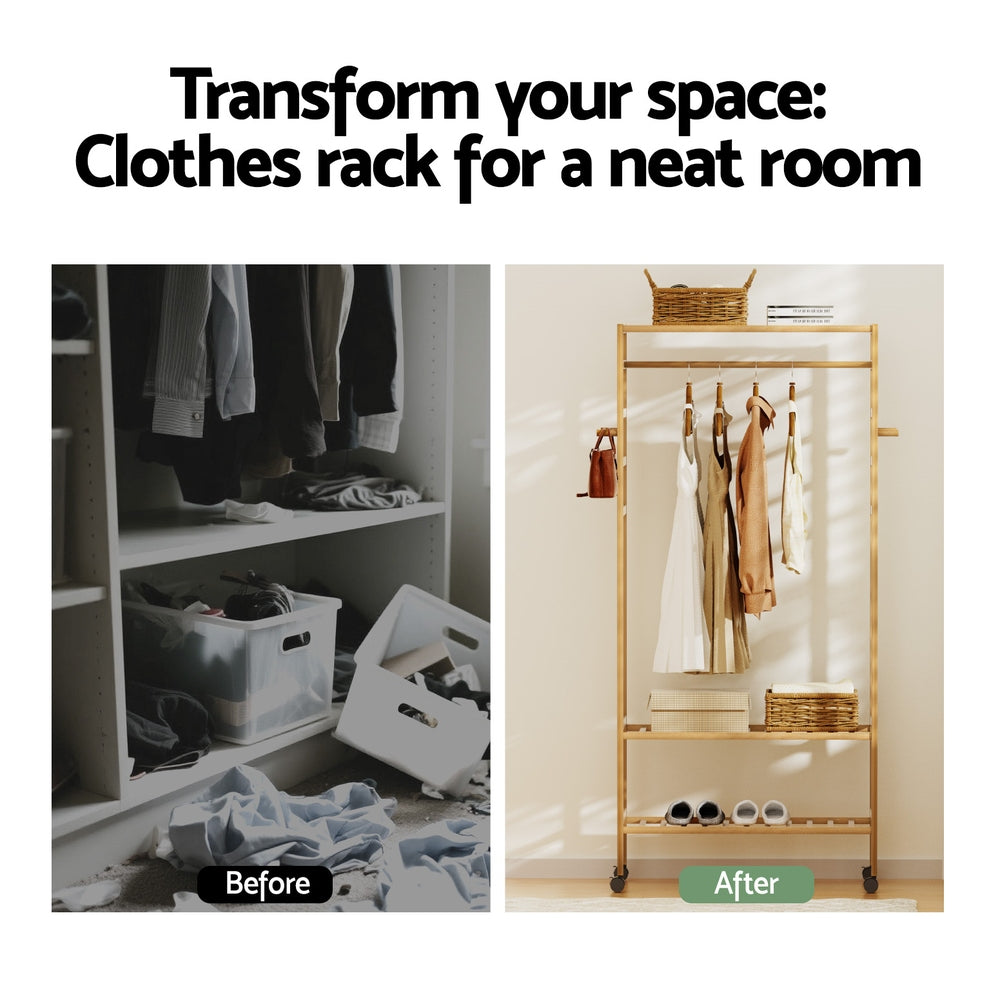 Artiss Clothes Rack Wardrobe Coat Stand 169cm-Furniture > Living Room > Coat Racks-PEROZ Accessories