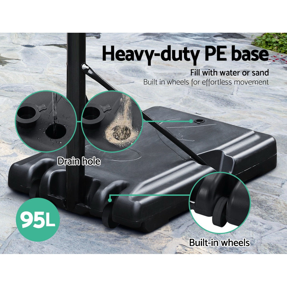 Everfit 2.6M Basketball Hoop Stand System Adjustable Portable Pro Kids Clear-Sports & Fitness > Basketball & Accessories-PEROZ Accessories