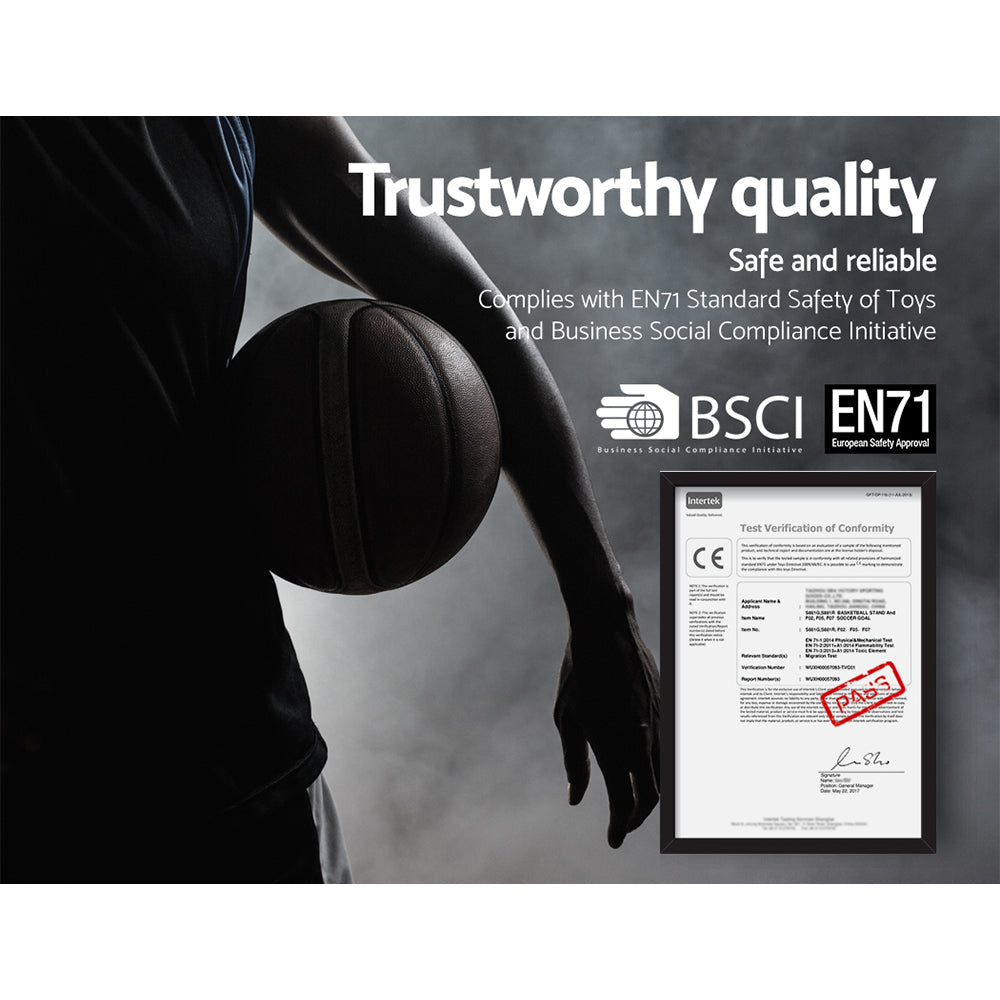 Everfit 3.05M Basketball Hoop Stand System Adjustable Height Portable Red Pro-Sports & Fitness > Basketball & Accessories-PEROZ Accessories