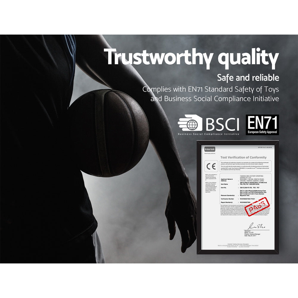 Everfit 3.05M Basketball Hoop Stand System Adjustable Height Portable Red Pro-Sports & Fitness > Basketball & Accessories-PEROZ Accessories