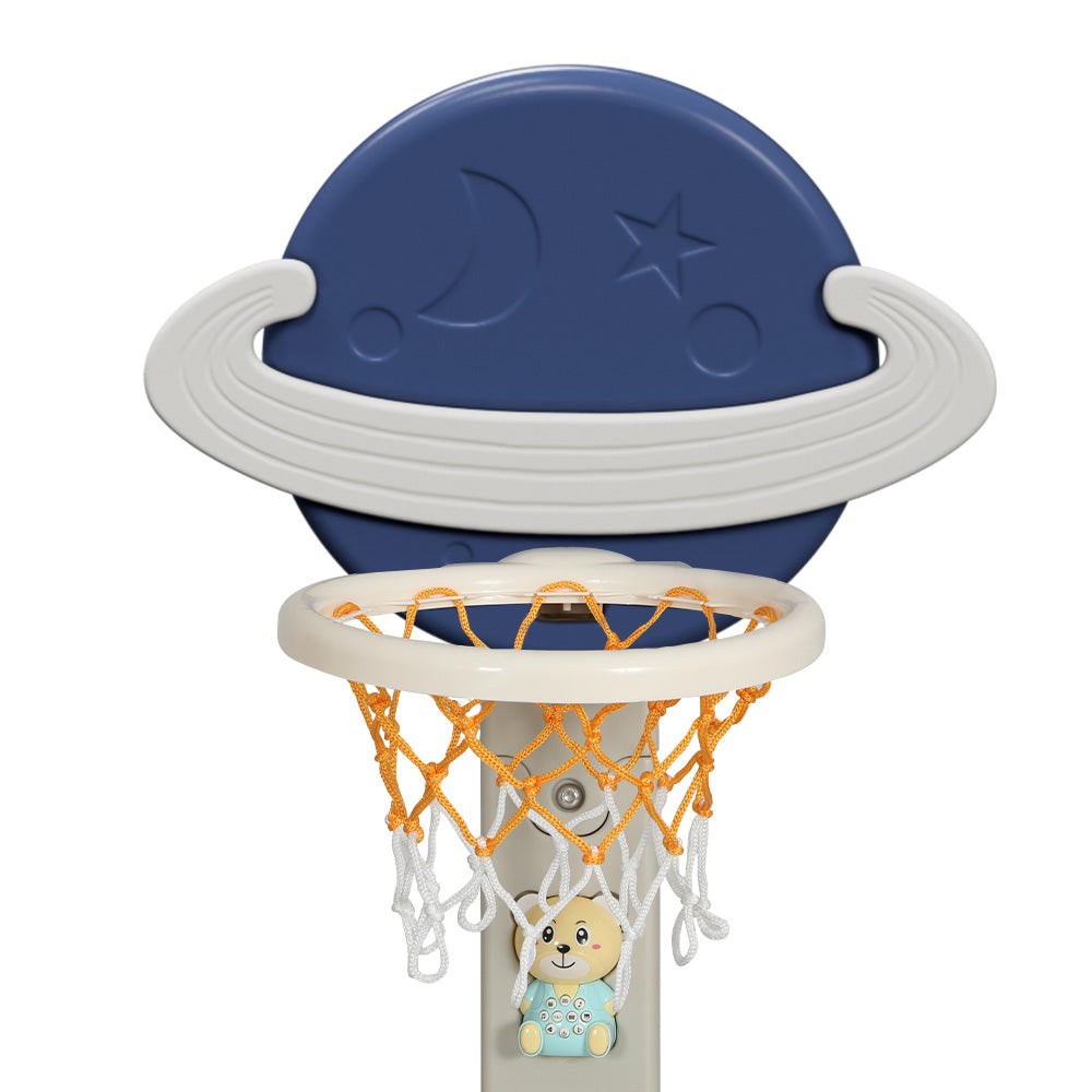 Keezi Kids Basketball Hoop Stand Adjustable 6-in-1 Sports Center Toys Set Blue-Sports & Fitness > Basketball & Accessories-PEROZ Accessories