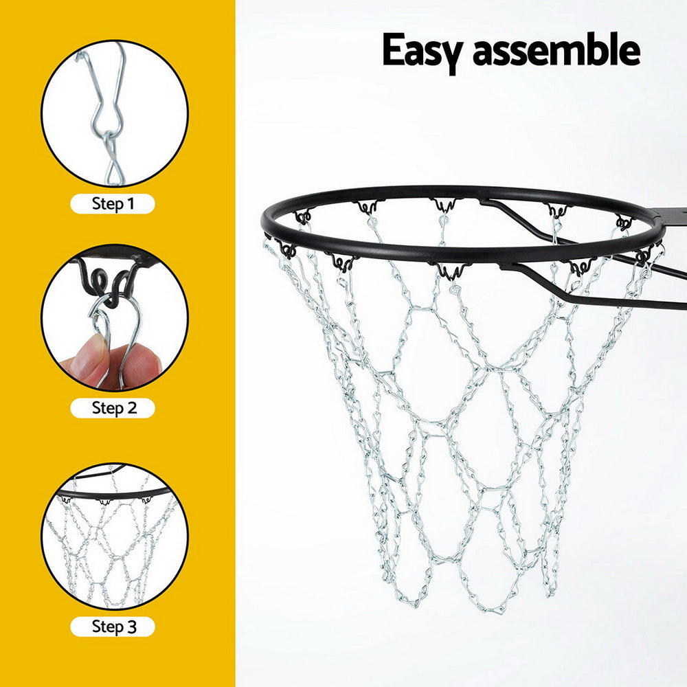 Everfit Basketball Ring Metal Braided Chain Net 12 Loop-Sports & Fitness > Basketball & Accessories-PEROZ Accessories
