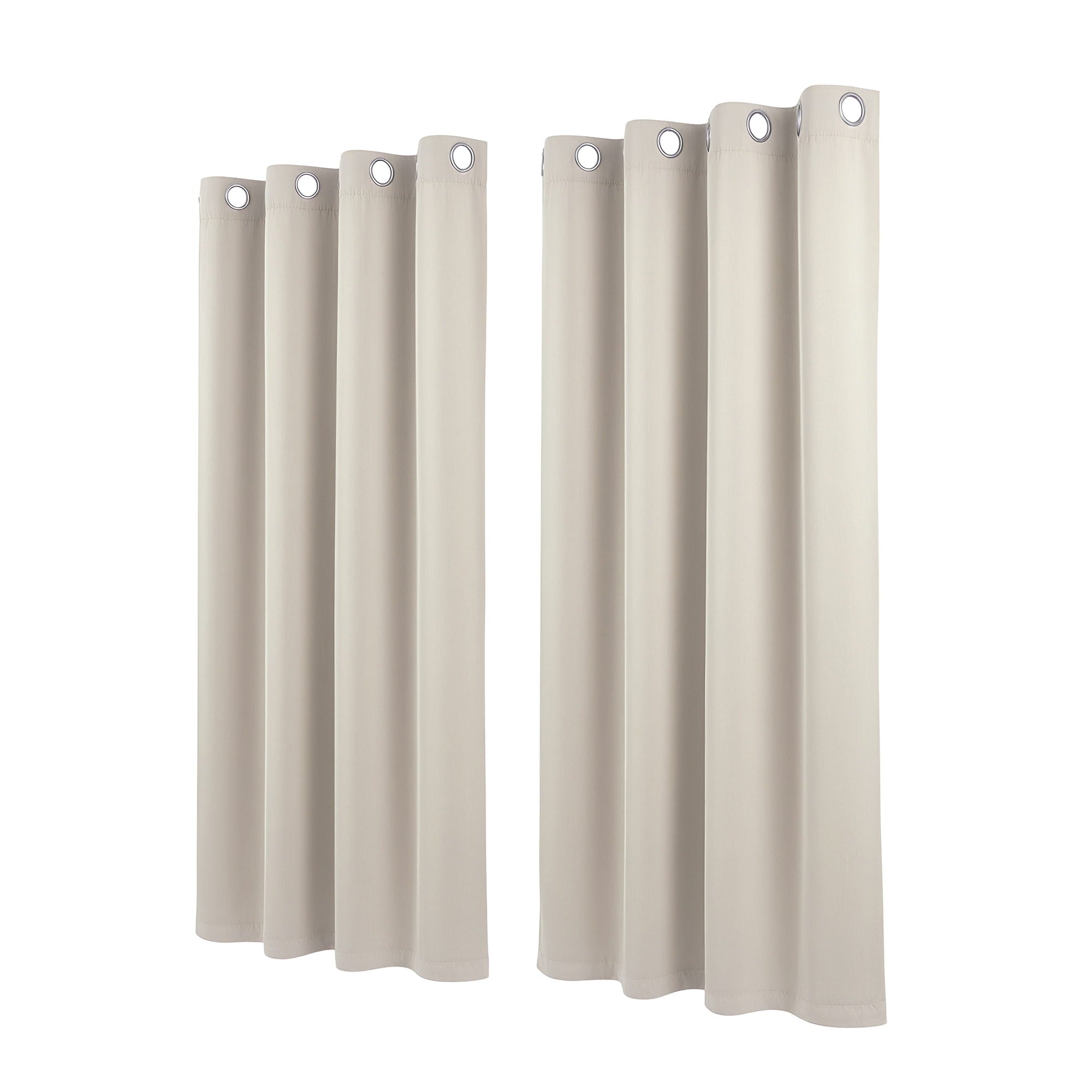 Artiss Blockout Curtains 2X 132x160cm Thermal Insulated Eyelet Drapes Beige-Home & Garden > Curtains > Curtains & Drapes-PEROZ Accessories