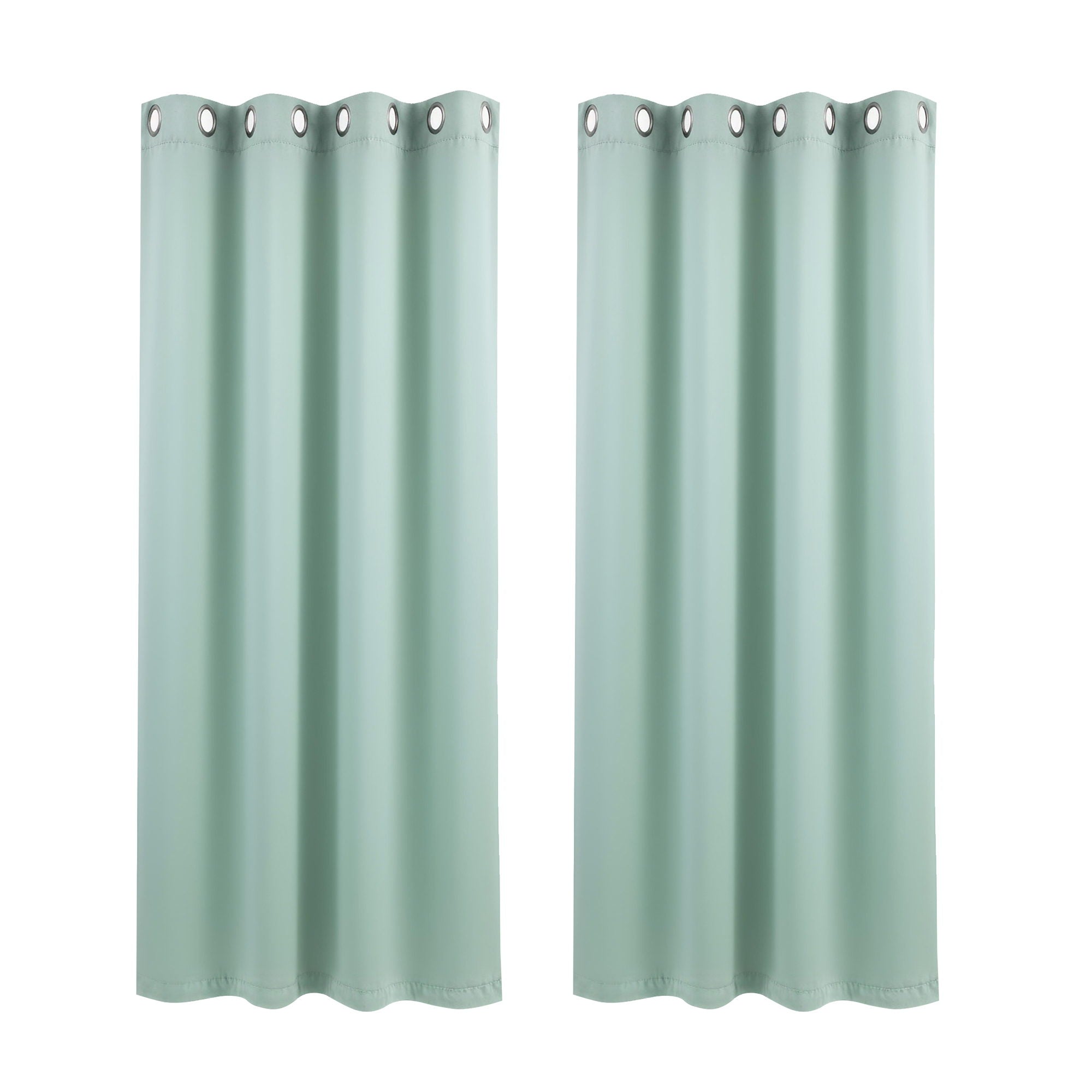 Artiss Blockout Curtains 2X 132x160cm Thermal Insulated Eyelet Drapes Green-Home & Garden > Curtains > Curtains & Drapes-PEROZ Accessories