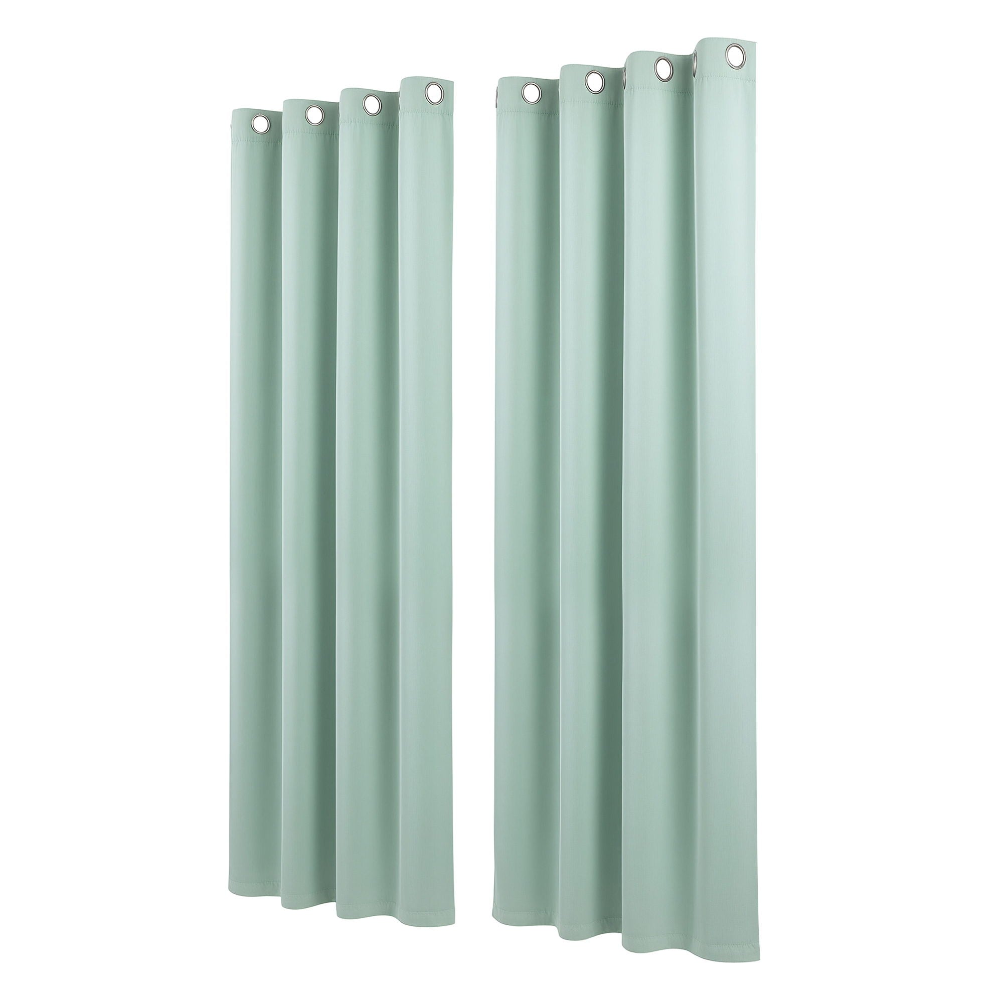 Artiss Blockout Curtains 2X 132x213cm Thermal Insulated Eyelet Drapes Green-Home & Garden > Curtains > Curtains & Drapes-PEROZ Accessories
