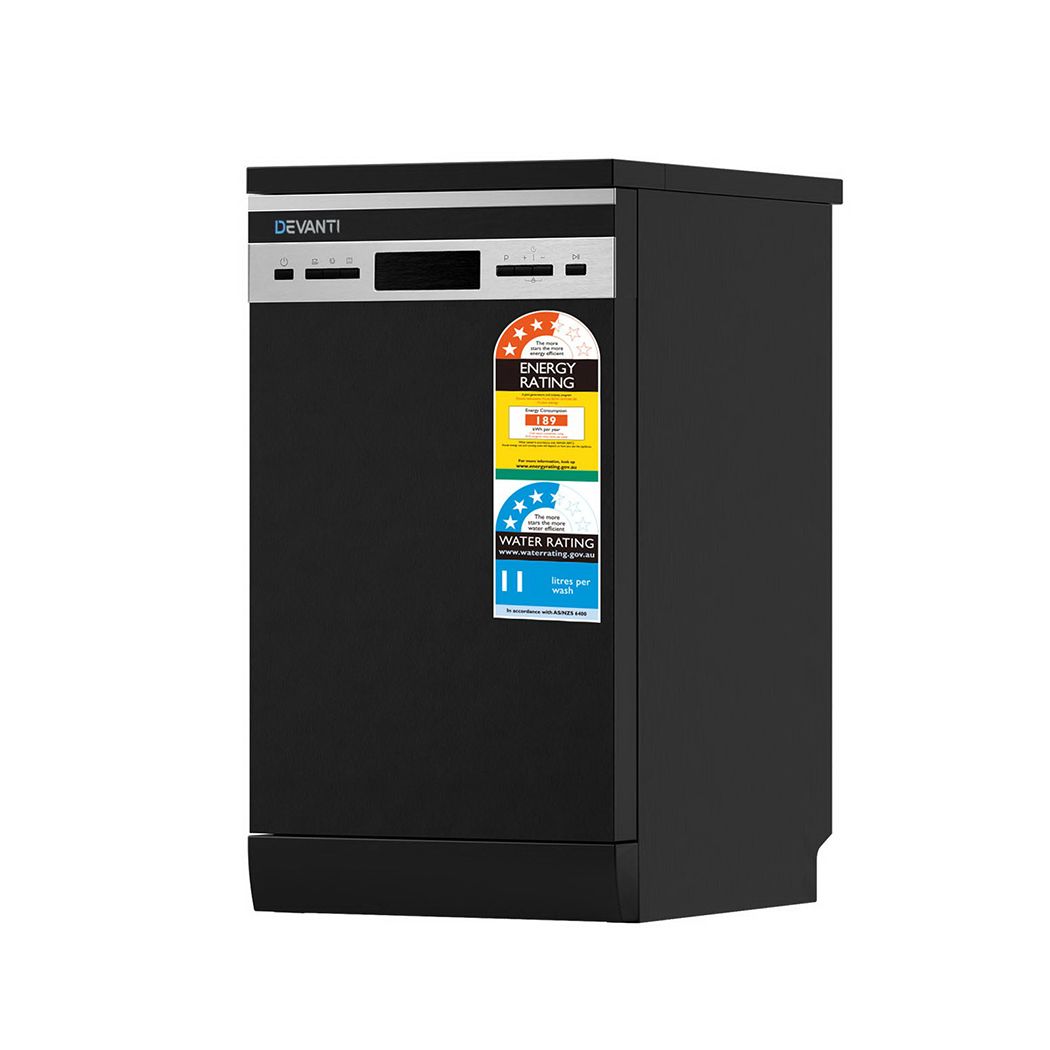 Devanti 10 Place Settings Freestanding Dishwasher Black-Appliances > Kitchen Appliances-PEROZ Accessories