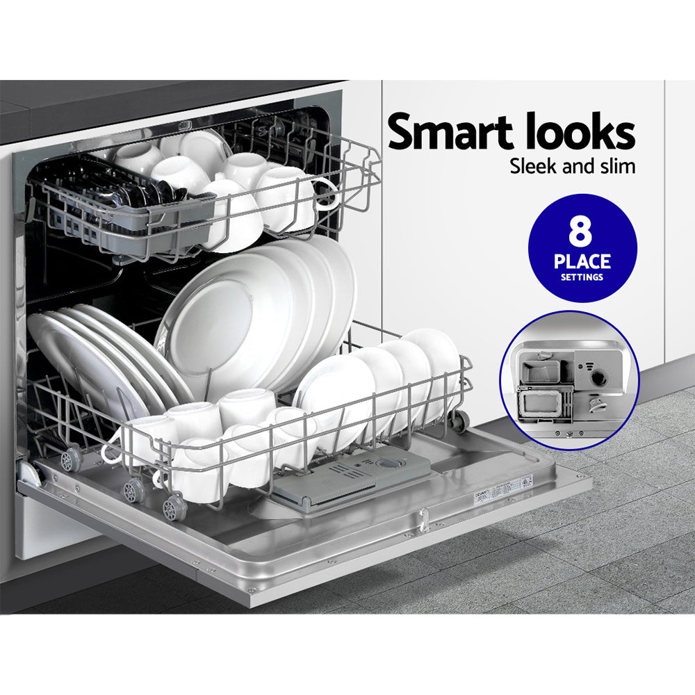 Devanti 8 Place Settings Benchtop Dishwasher Sliver-Appliances > Kitchen Appliances-PEROZ Accessories