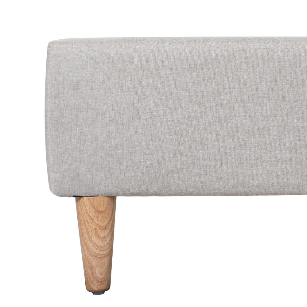 Artiss Bed Frame Double Size Beige ZORA-Furniture > Bedroom-PEROZ Accessories