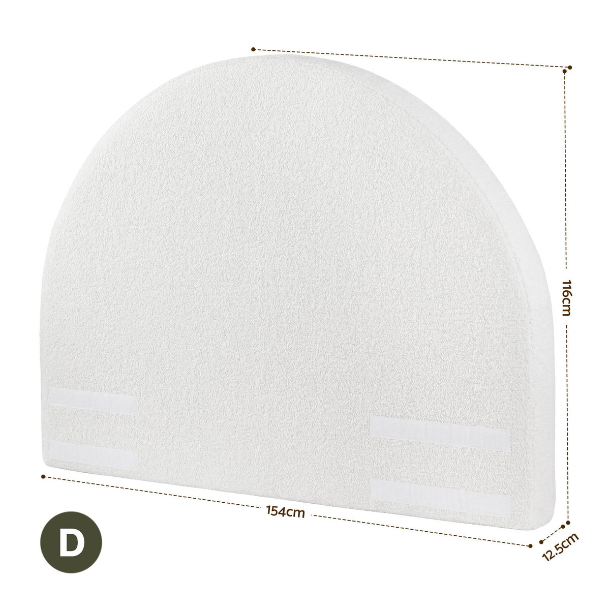 Artiss Double Size Headboard for Bed Frame Boucle Fabric No-Assembly Vacuum Compressed Soft Backrest with Removable Washable Cover 154cm Wide-Furniture > Bedroom > Headboards-PEROZ Accessories