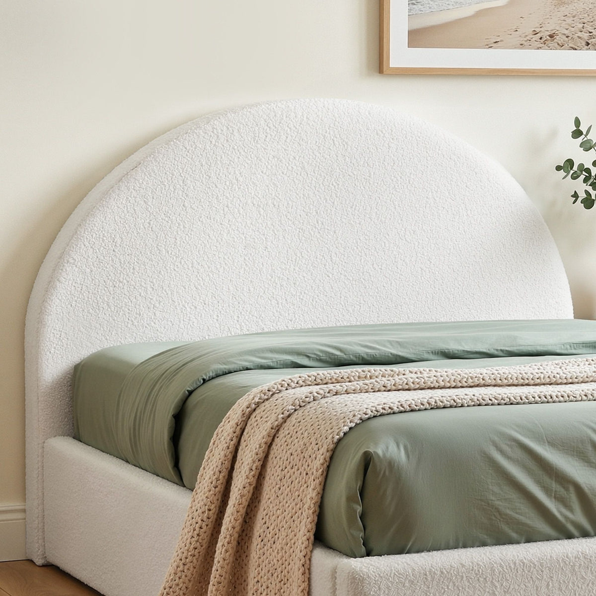 Artiss Queen Size Headboard for Bed Frame Boucle Fabric No-Assembly Vacuum Compressed Soft Backrest with Removable Washable Cover 171cm Wide-Furniture > Bedroom > Headboards-PEROZ Accessories