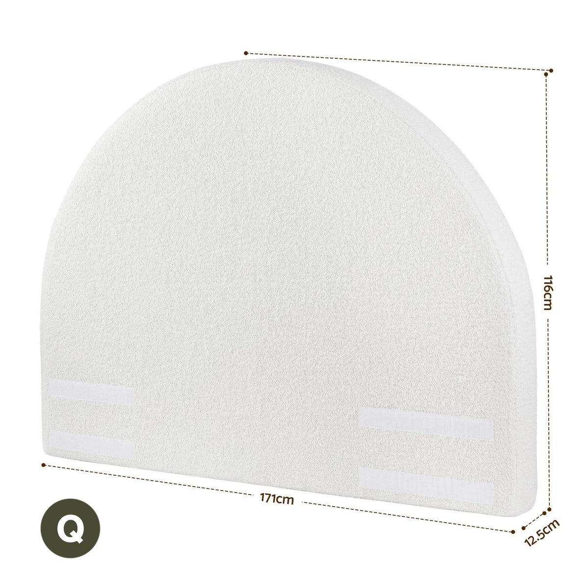 Artiss Queen Size Headboard for Bed Frame Boucle Fabric No-Assembly Vacuum Compressed Soft Backrest with Removable Washable Cover 171cm Wide-Furniture > Bedroom > Headboards-PEROZ Accessories