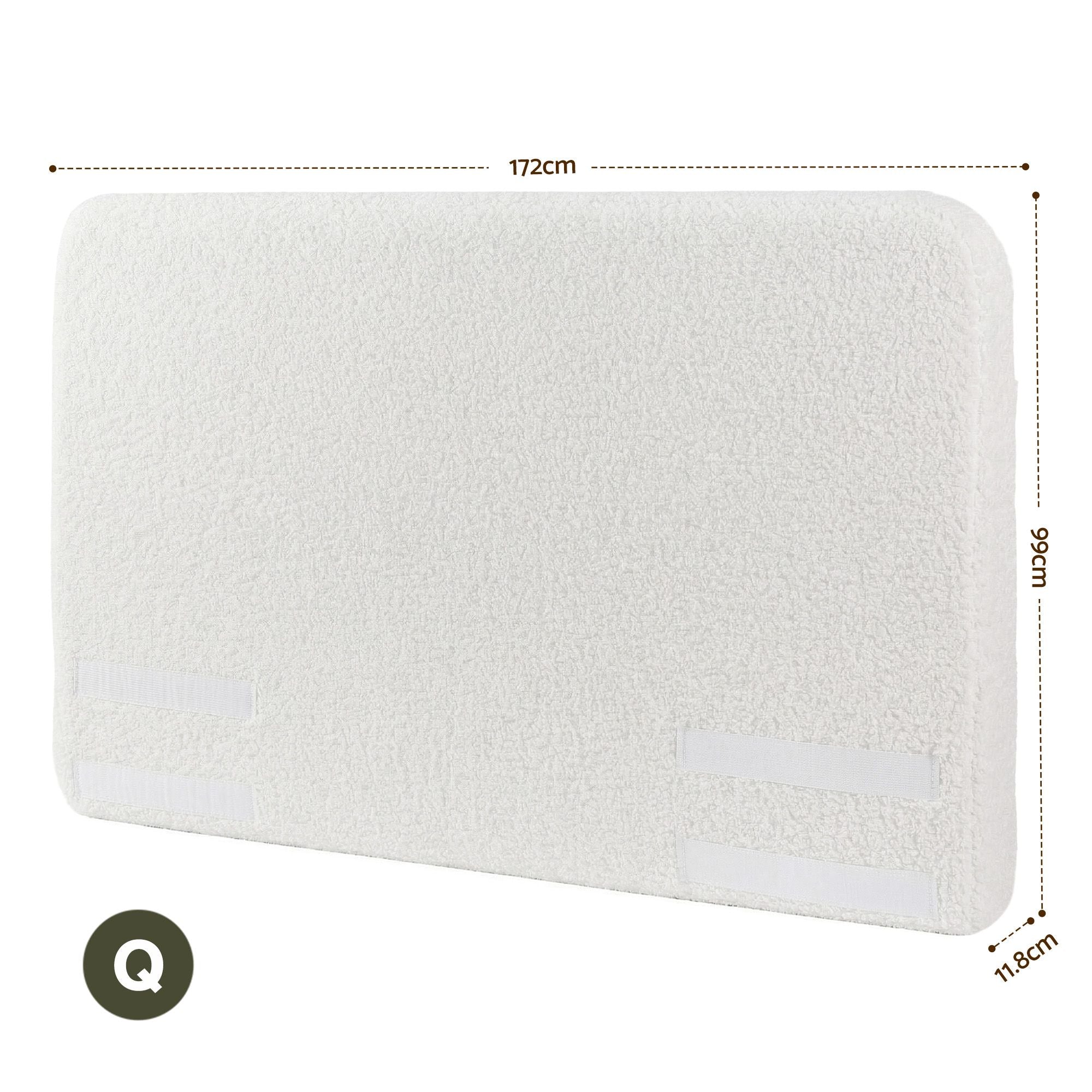Artiss Queen Headboard for Bed Frame Boucle Fabric No-Assembly Vacuum Compressed Soft Backrest with Removable Washable Cover 172cm Wide-Furniture > Bedroom > Headboards-PEROZ Accessories