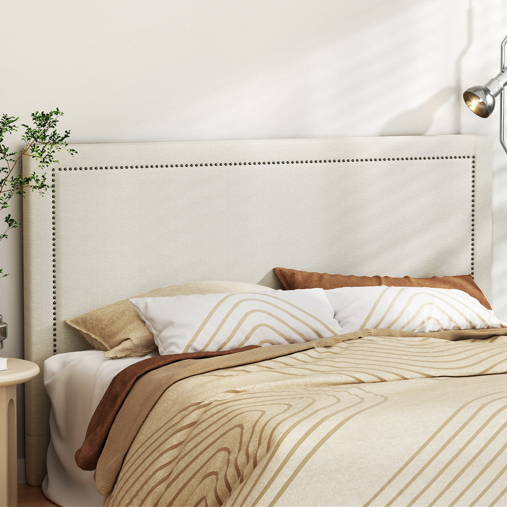 Artiss Bed Head King Size Fabric - RIVE Beige-Home & Garden > Bedding-PEROZ Accessories