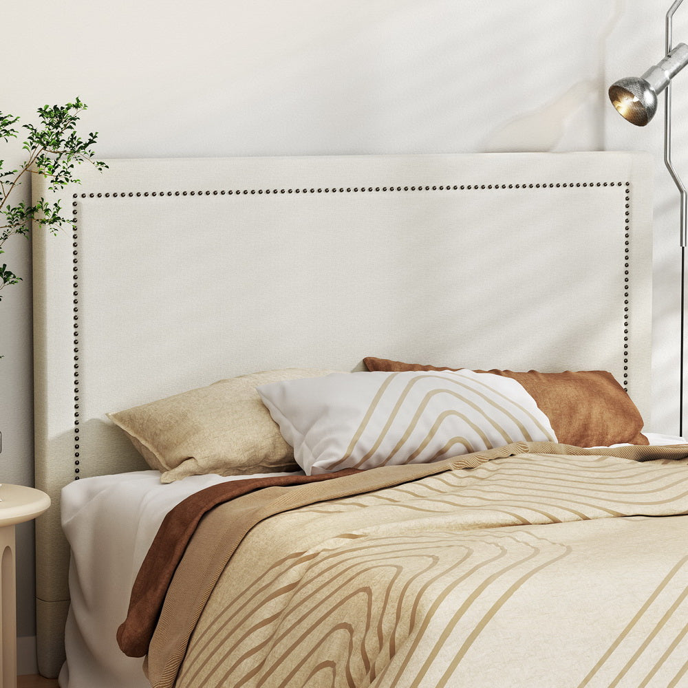 Artiss Bed Head Queen Size Fabric - RIVE Beige-Home & Garden > Bedding-PEROZ Accessories