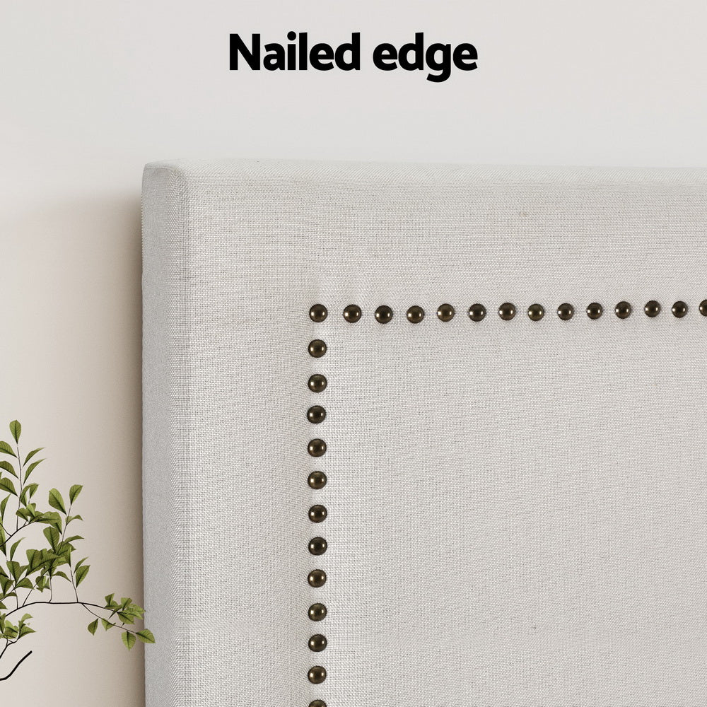 Artiss Bed Head Queen Size Fabric - RIVE Beige-Home & Garden > Bedding-PEROZ Accessories