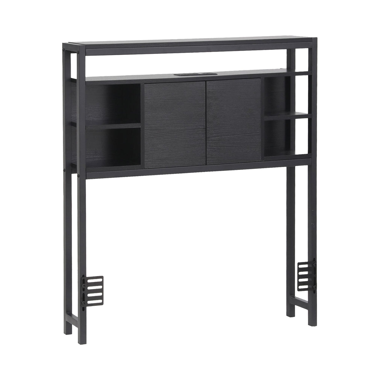 Artiss Bed Headboard King Single Storage Bedhead Charging Station Black-Furniture > Bedroom > Headboards-PEROZ Accessories