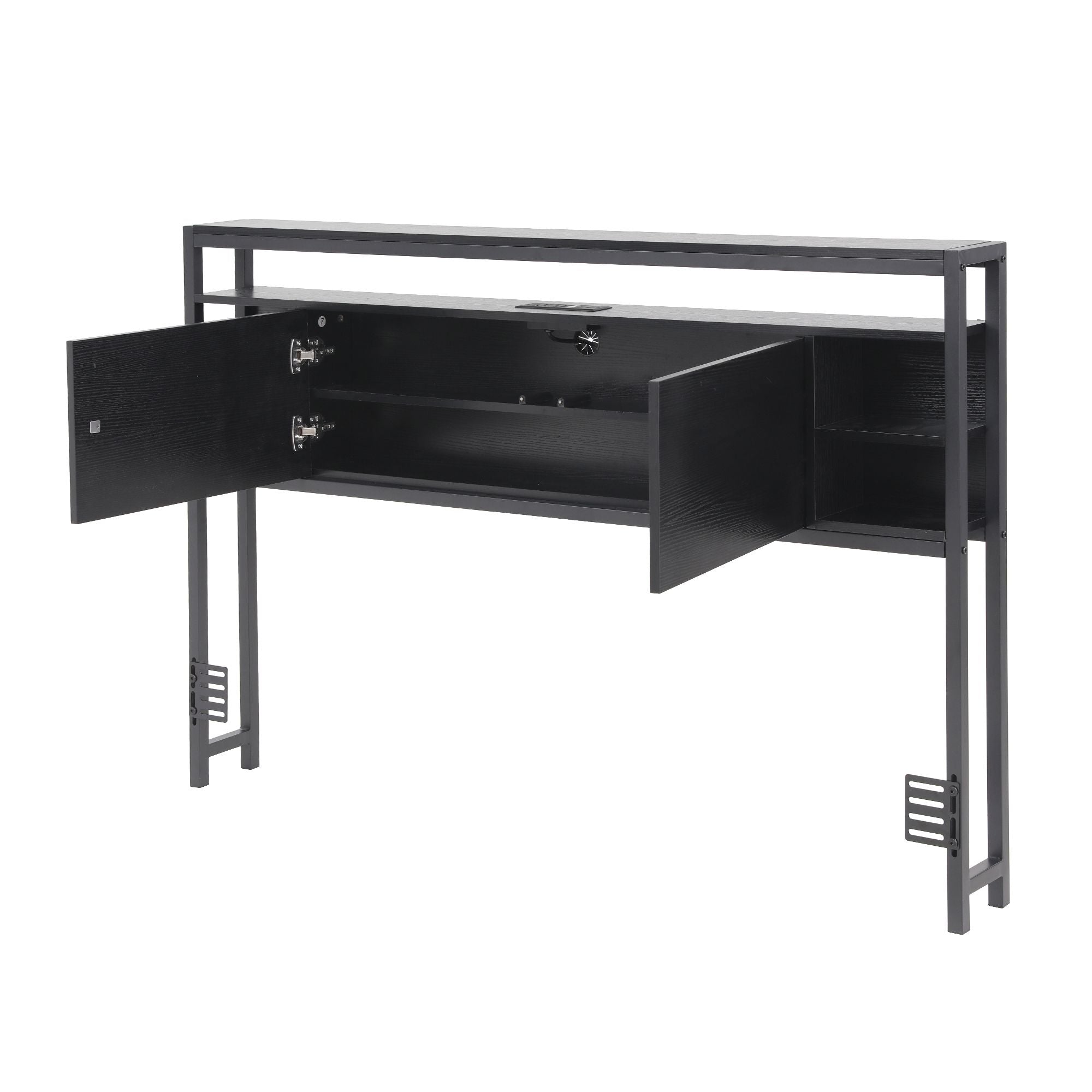 Artiss Bed Headboard Queen Storage Bedhead Charging Station Black-Furniture > Bedroom > Headboards-PEROZ Accessories