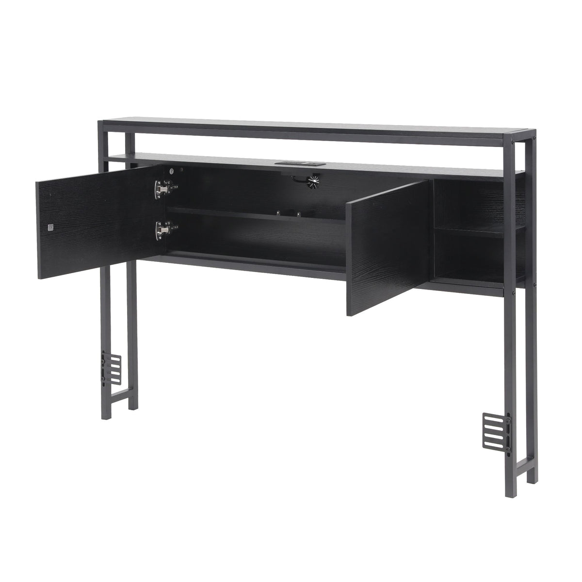 Artiss Bed Headboard Queen Storage Bedhead Charging Station Black-Furniture > Bedroom > Headboards-PEROZ Accessories
