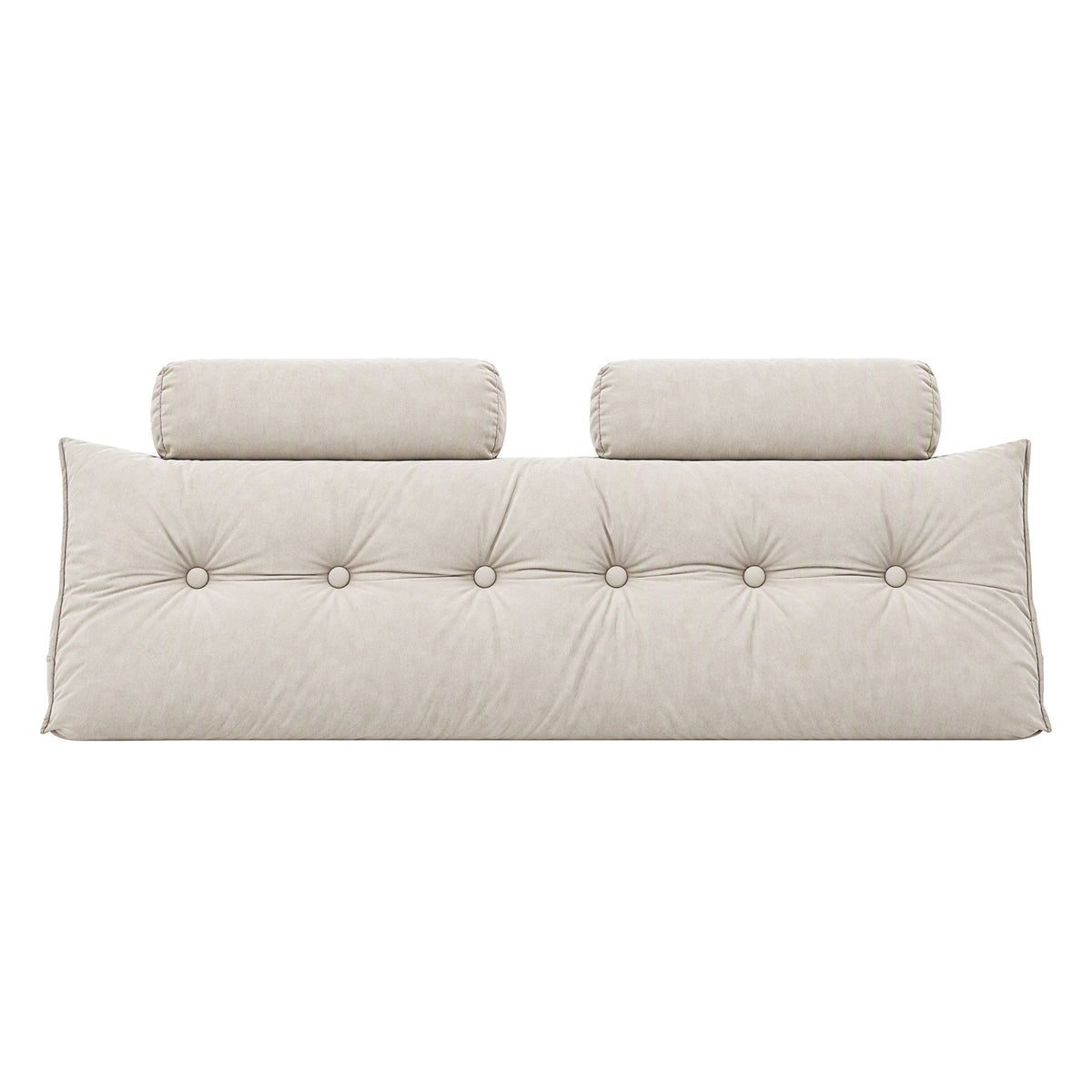Artiss Headboard Pillow Queen Wedge Backrest Triangular with 2 Cushions Beige-Furniture > Bedroom > Headboards-PEROZ Accessories