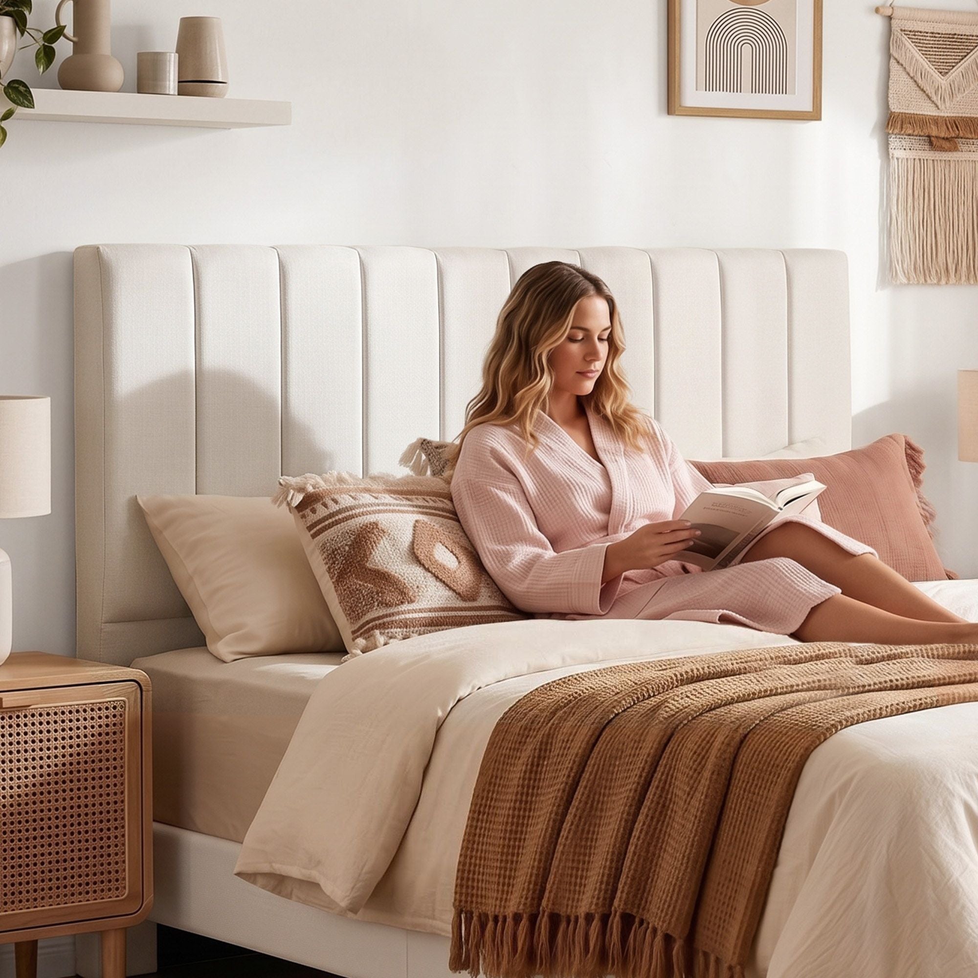 Artiss Bed Head Headboard King Linen 183CM - Beige-Furniture > Bedroom > Headboards-PEROZ Accessories