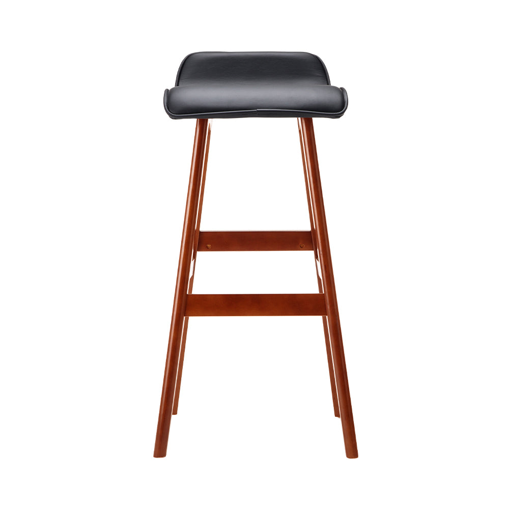 Artiss 2x Bar Stools Wooden Stool Black-Bar Stools-PEROZ Accessories