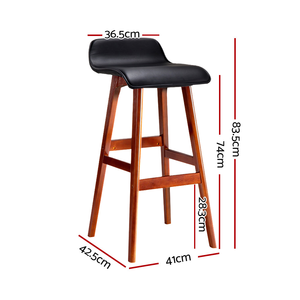 Artiss 4x Bar Stools Wooden Stool Black-Furniture > Bar Stools & Chairs > Table & Bar Stools-PEROZ Accessories