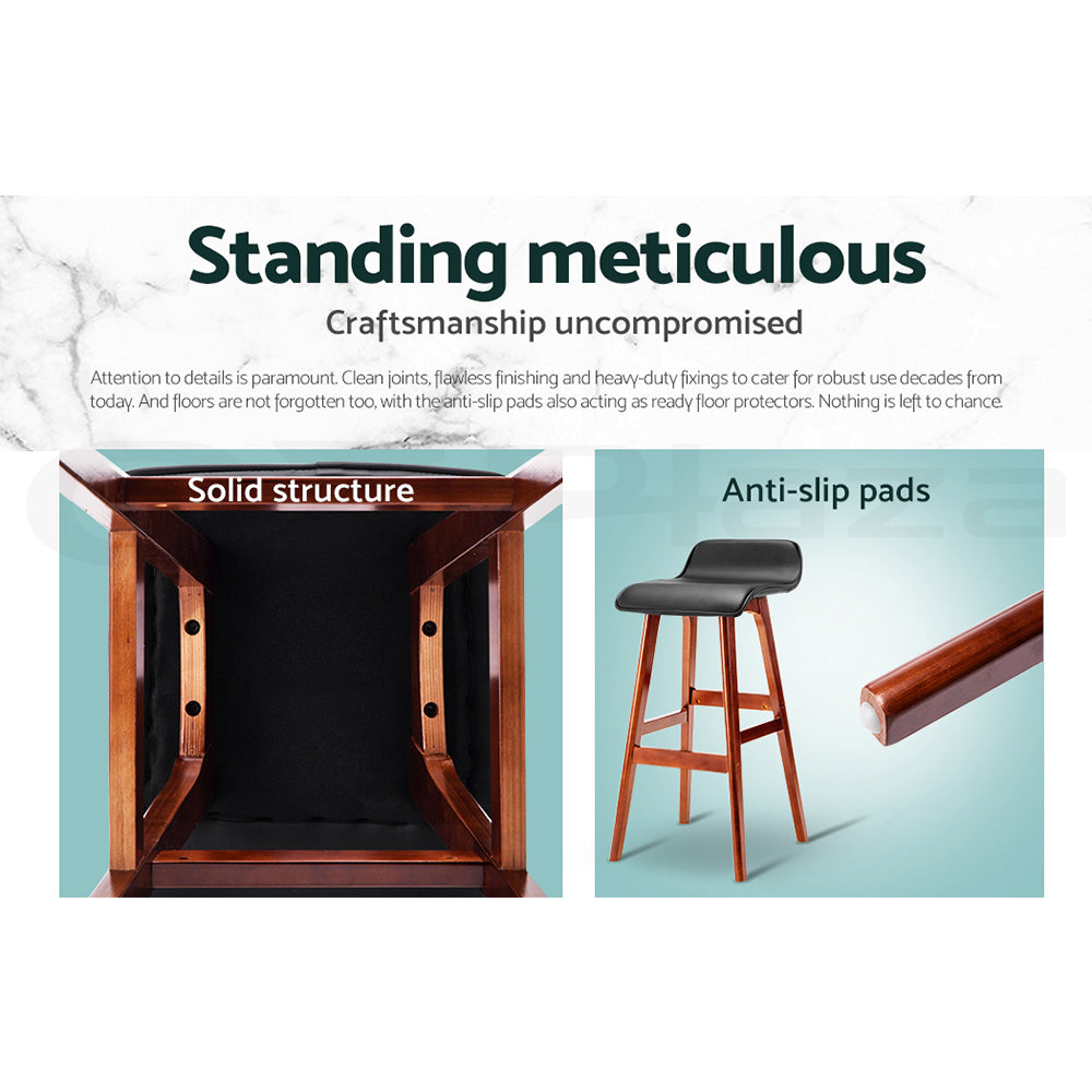 Artiss 4x Bar Stools Wooden Stool Black-Furniture > Bar Stools & Chairs > Table & Bar Stools-PEROZ Accessories