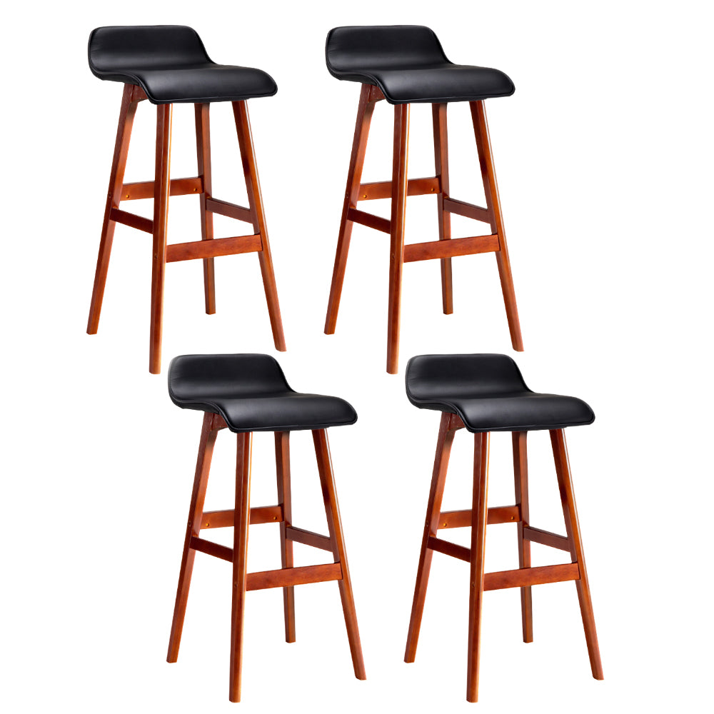 Artiss 4x Bar Stools Wooden Stool Black-Furniture > Bar Stools & Chairs > Table & Bar Stools-PEROZ Accessories