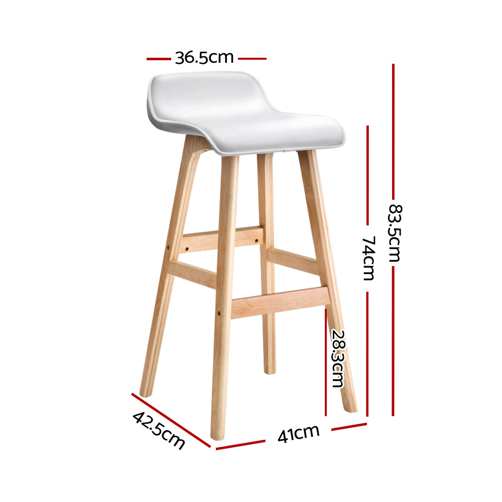 Artiss 4x Bar Stools Wooden Stool White-Furniture > Bar Stools & Chairs > Table & Bar Stools-PEROZ Accessories