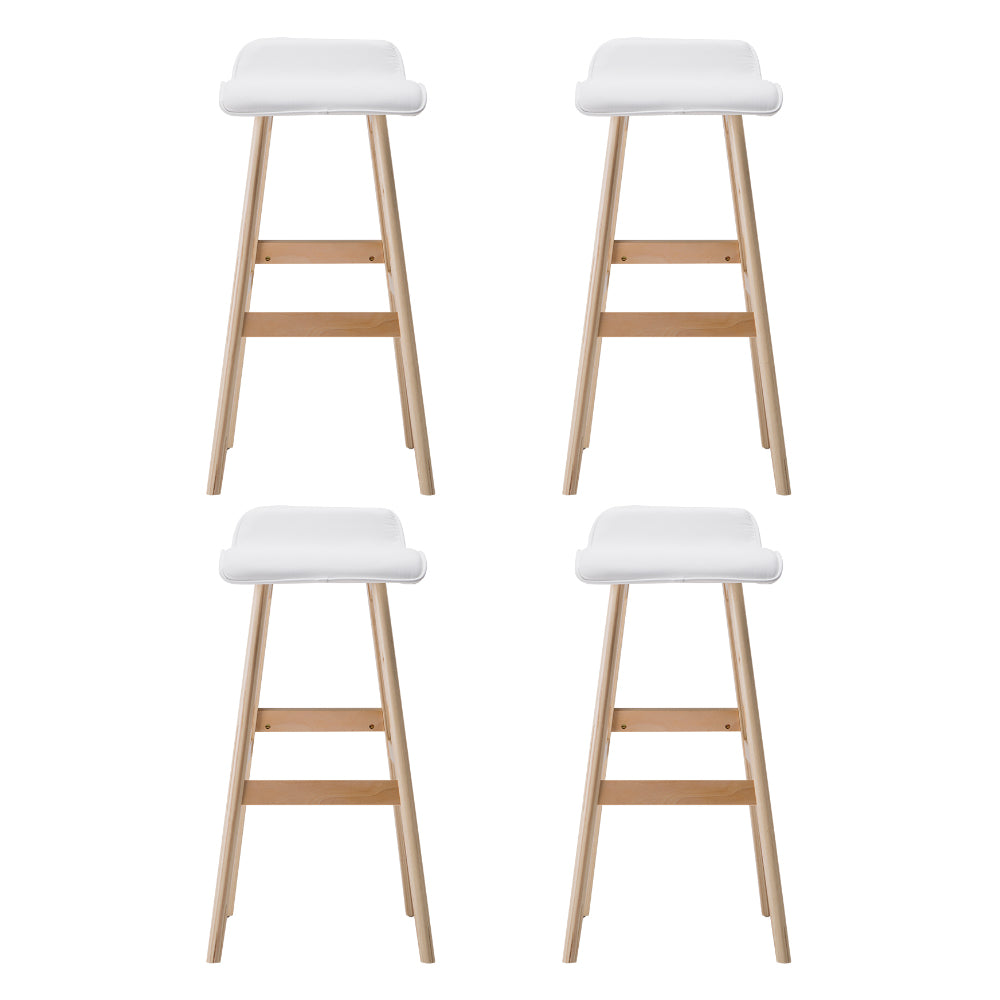 Artiss 4x Bar Stools Wooden Stool White-Furniture > Bar Stools & Chairs > Table & Bar Stools-PEROZ Accessories