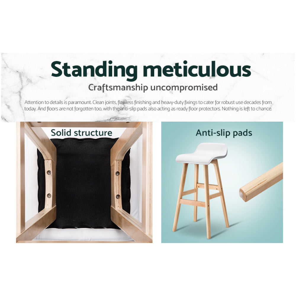 Artiss 4x Bar Stools Wooden Stool White-Furniture > Bar Stools & Chairs > Table & Bar Stools-PEROZ Accessories