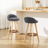 Artiss 2x Bar Stools Padded Linen Wooden Grey-Bar Stools-PEROZ Accessories