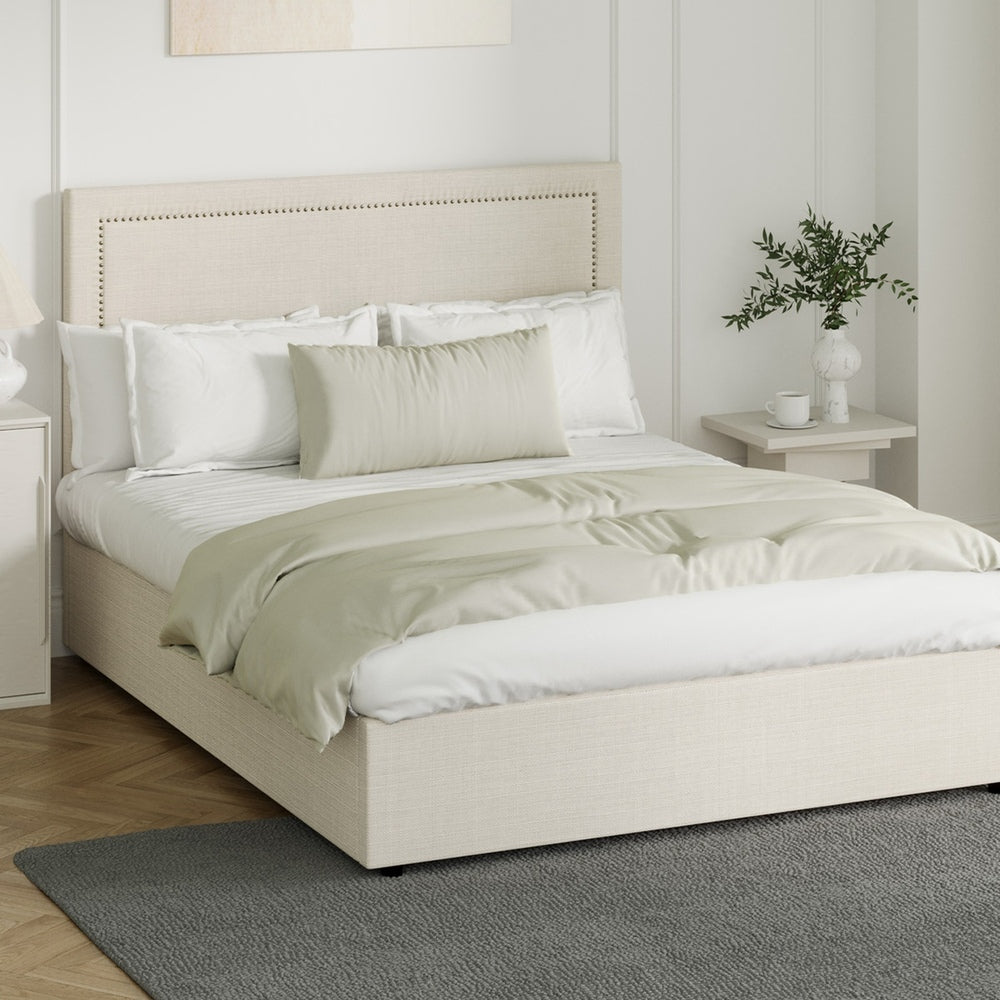 Oikiture Bed Frame Queen Size Gas Lift Base Storage ADI-Bed Frame-PEROZ Accessories