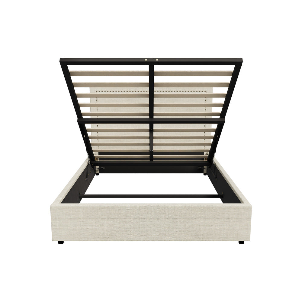 Oikiture Bed Frame Queen Size Gas Lift Base Storage ADI-Bed Frame-PEROZ Accessories