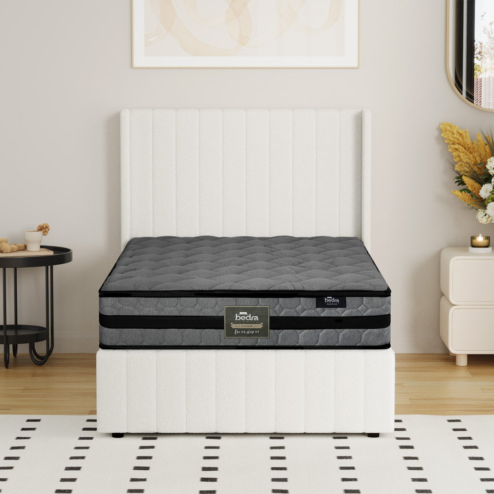 Oikiture Bed Frame with Mattress Set King Single Gas Lift Boucle BILY-Bed Frame-PEROZ Accessories