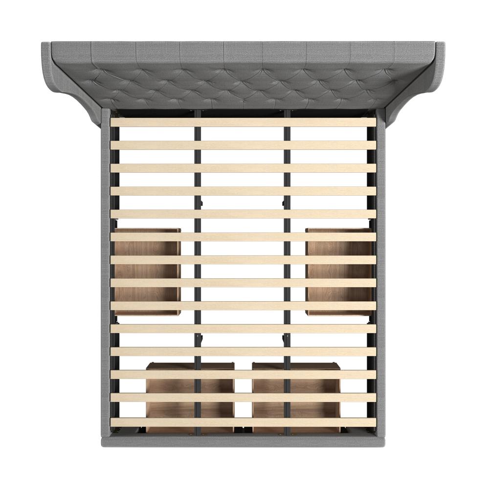 Oikiture Bed Frame King Size Frames with 4 Storage Drawers-Bed Frames-PEROZ Accessories