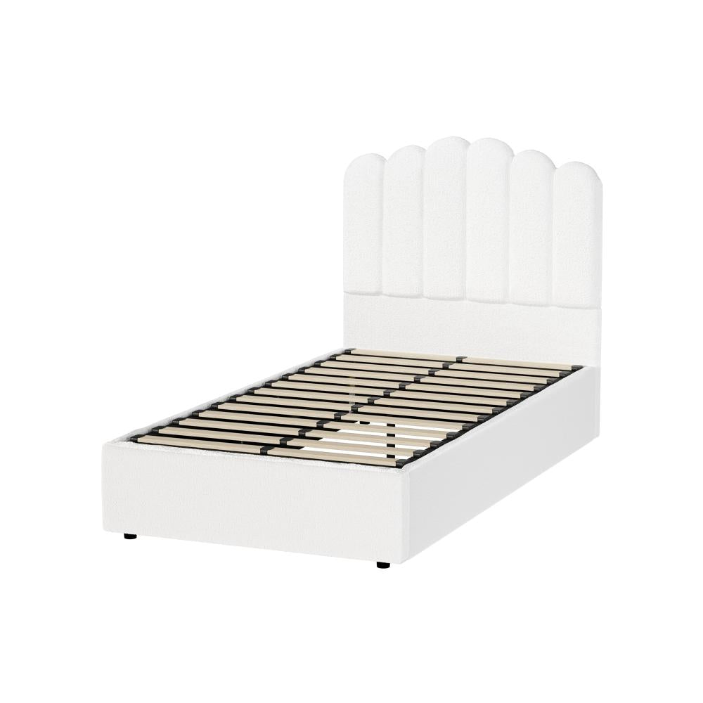 Oikiture Bed Frame King Single Size Gas Lift Beds Platform Boucle-Bed Frames-PEROZ Accessories