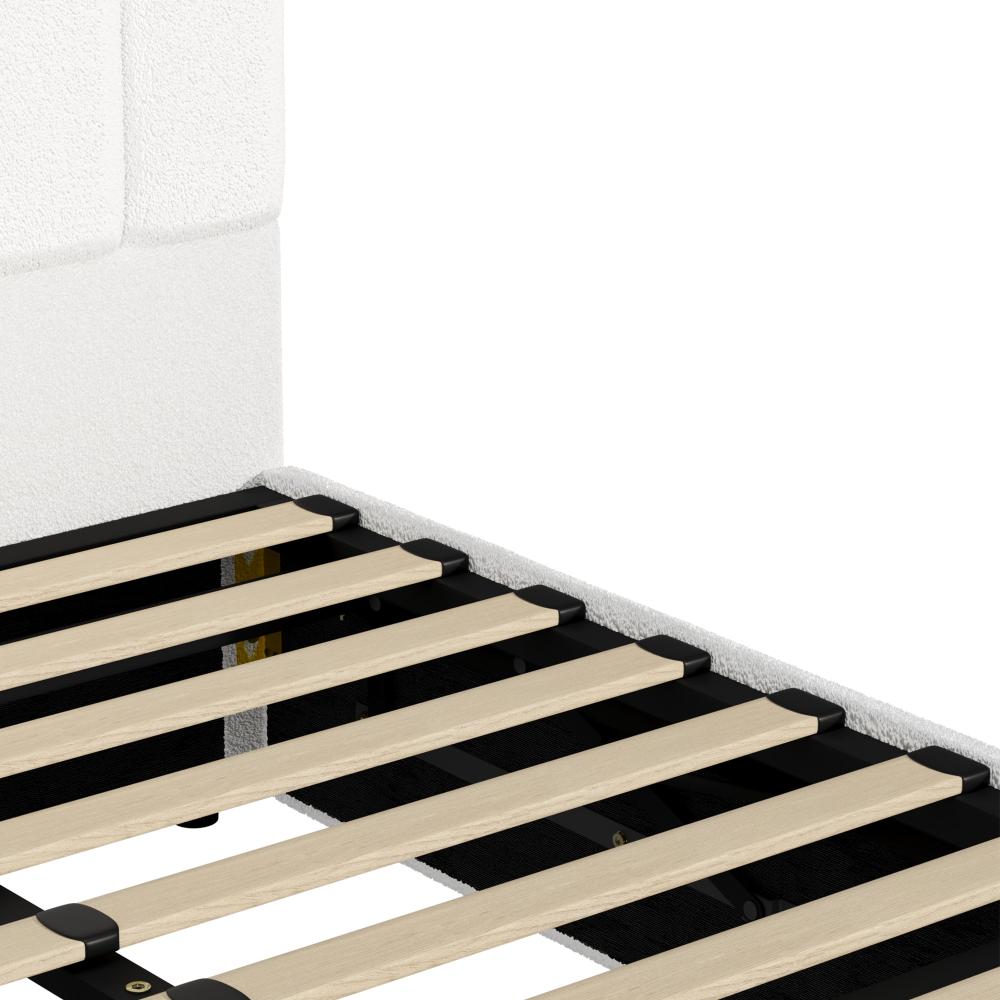 Oikiture Bed Frame King Single Size Gas Lift Beds Platform Boucle-Bed Frames-PEROZ Accessories