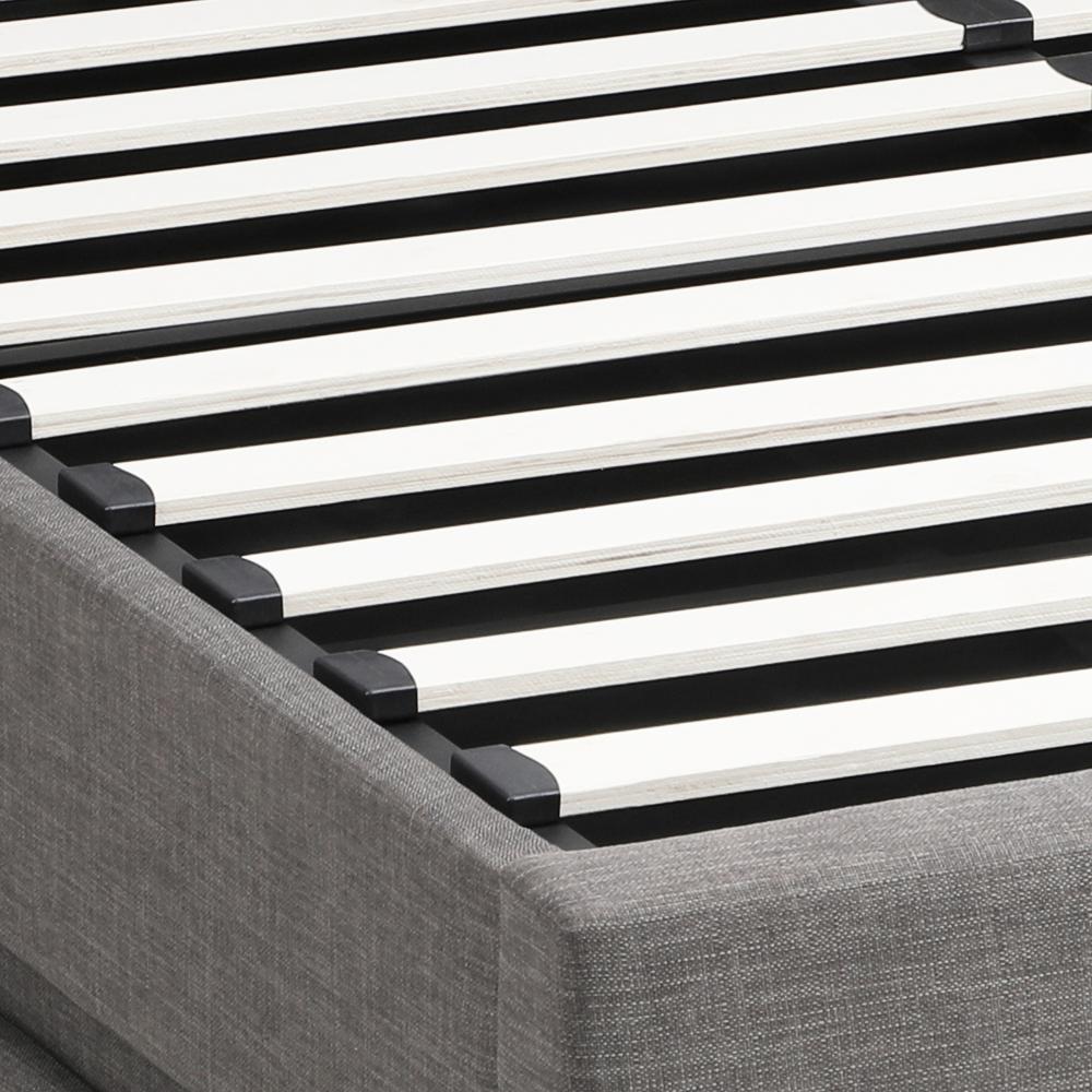 Oikiture Bed Frame King Bed Frame LED Mattress Base with Gas Lift and Storage Space Grey-Bed Frames-PEROZ Accessories