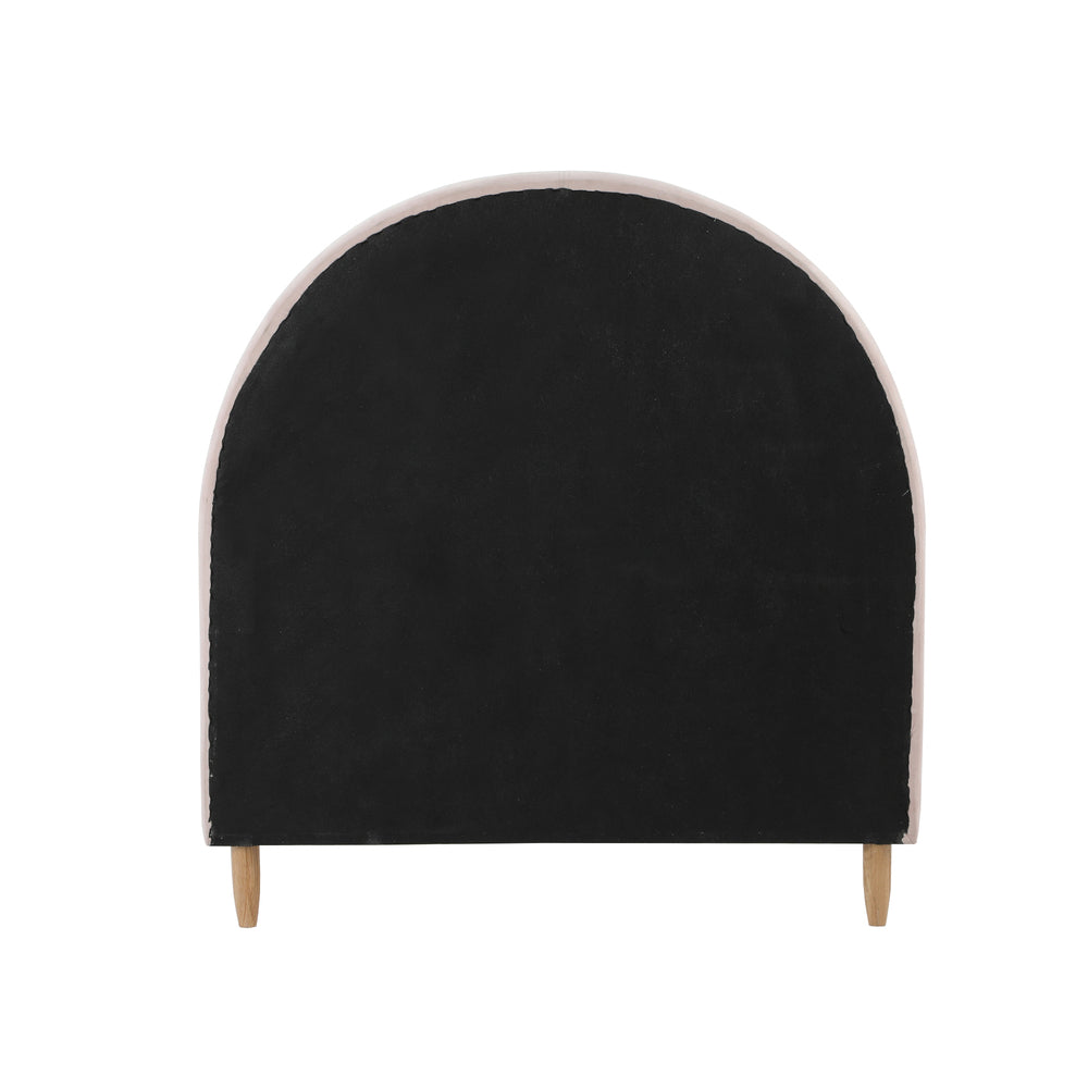 Oikiture Bed Frame Single Size Kids Bed Frame Pink Velvet-Bed Frame-PEROZ Accessories