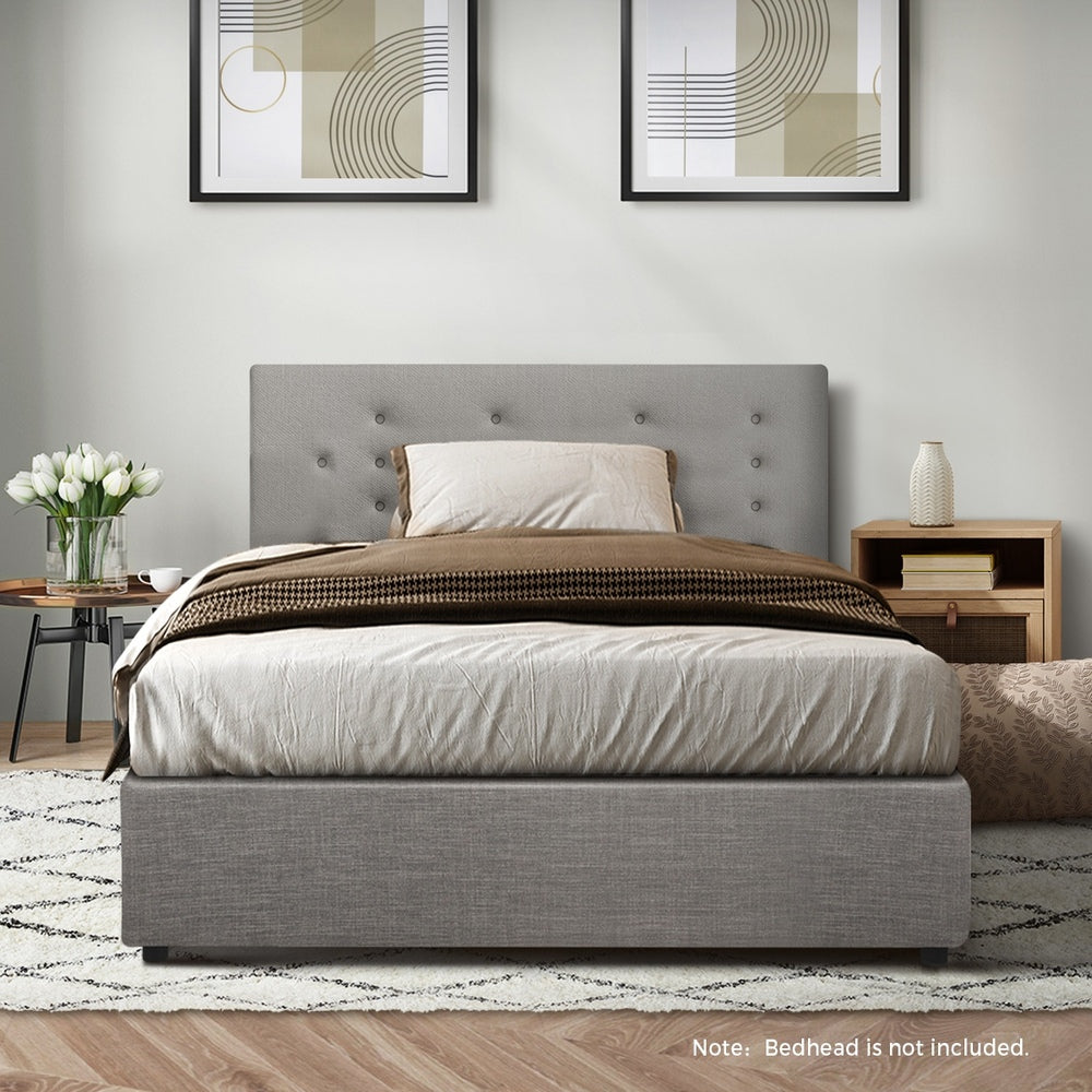 Oikiture Bed Frame Single Size Gas Lift Base With Storage-Bed Frame-PEROZ Accessories