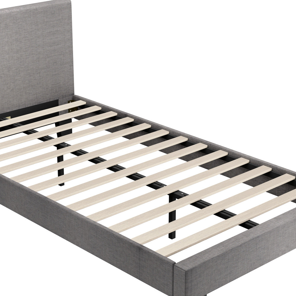 Oikiture Bed Frame King Single Size Mattress Base Platform Wooden Slats Fabric-Bed Frames-PEROZ Accessories