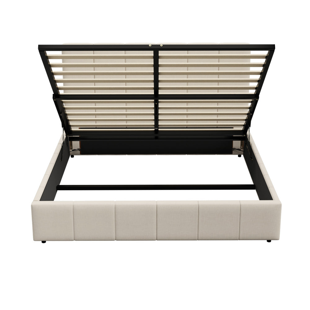 Oikiture Bed Frame Double Size Gas Lift Storage Base VISH-Bed Frame-PEROZ Accessories