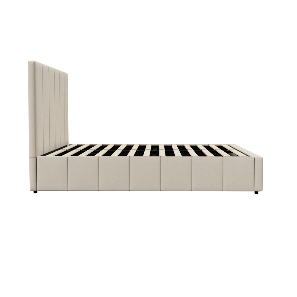 Oikiture Bed Frame Double Size Gas Lift Storage Base VISH-Bed Frame-PEROZ Accessories