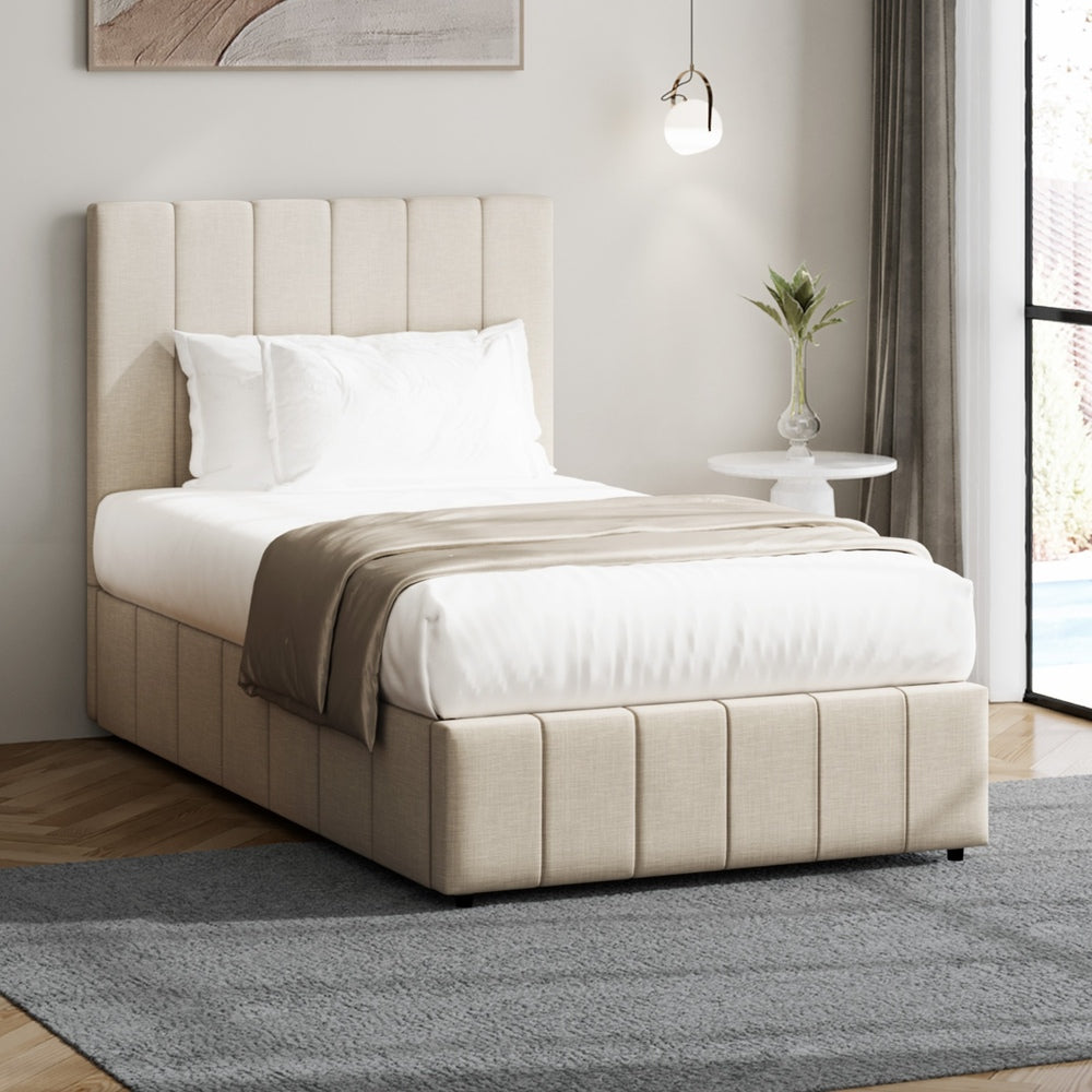 Oikiture Bed Frame King Single Gas Lift Storage Base VISH-Bed Frame-PEROZ Accessories