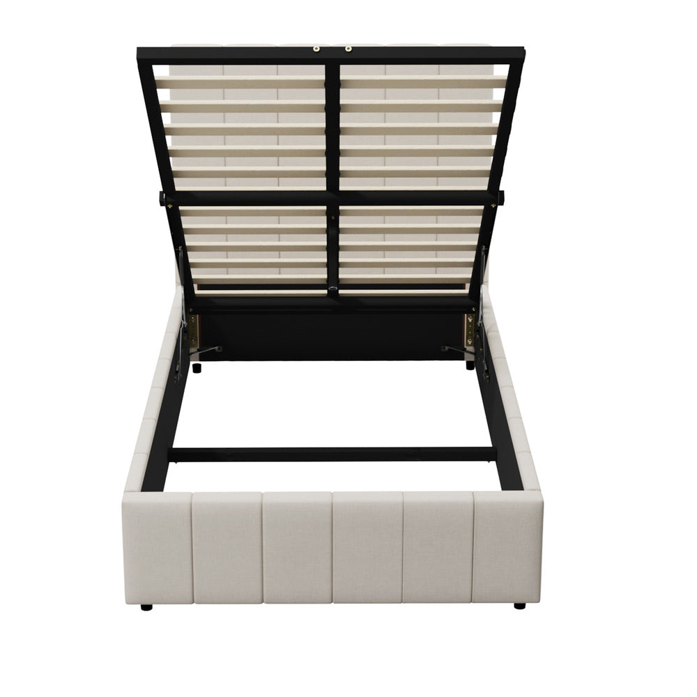 Oikiture Bed Frame King Single Gas Lift Storage Base VISH-Bed Frame-PEROZ Accessories