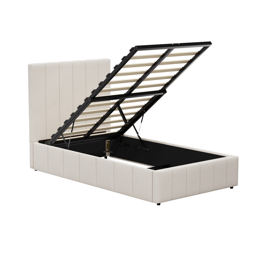 Oikiture Bed Frame King Single Gas Lift Storage Base VISH-Bed Frame-PEROZ Accessories