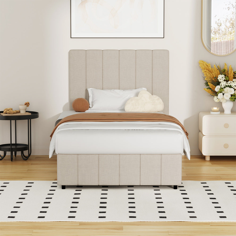 Oikiture Bed Frame King Single Gas Lift Storage Base VISH-Bed Frame-PEROZ Accessories